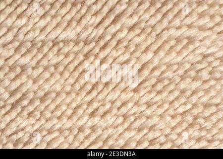 Draufsicht Creme Farbe Pelz Decke. Flauschige Kunstpelz. Stockfoto