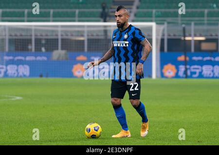 Arturo Vidal vom FC Internazionale Milano während der italienischen Meisterschaft Serie A Fußballspiel zwischen FC Internazionale und FC Juventus am 17. Januar 2021 im Giuseppe Meazza Stadion in Mailand, Italien - Foto Morgese-Rossini / DPPI / LiveMedia Stockfoto