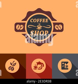 Illustration von Kaffee in Flat Design Style. Stock Vektor