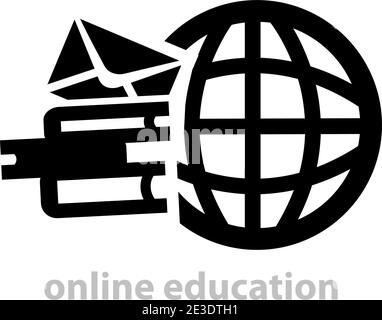 Vector Black Distance Education Concept Icon für Web und Mobile. Stock Vektor