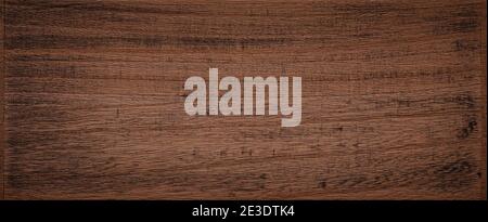 Dunkelbraune Holzstruktur Hintergrund. Stockfoto