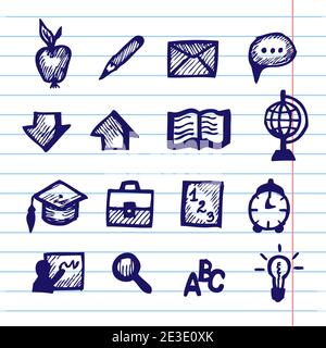 Handgezeichnete Vektor-Illustration Satz von Bildung Zeichen und Symbol. Stock Vektor