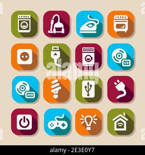 Elektronische Geräte Symbole für Web und mobile Geräte. Stock Vektor