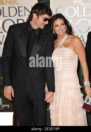 Ashton Kutcher und Demi Moore bei der 66. Verleihung der Golden Globe Awards im Beverly Hilton Hotel in Beverly Hills, Los Angeles, CA, USA, am 11. Januar 2009. Foto von Lionel Hahn/ABACAPRESS.COM Stockfoto