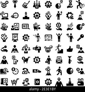 Vektorsymbole für Unternehmen, Management und Erfolg. Stock Vektor