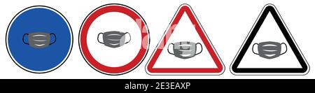 Tragen Sie einen Facemask-Vektor-Zeichensatz Stock Vektor