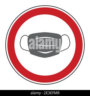 Tragen Sie einen Symbolvektor für Maskenzeichen Stock Vektor