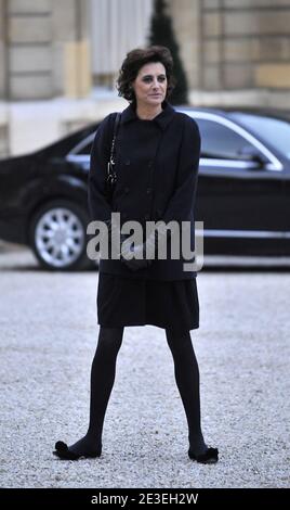 Ines De La Fressange erreicht am 28. Januar 2009 den Elysée-Palast in Paris, Frankreich. Foto von Christophe Guibbaud/ABACAPRESS.COM Stockfoto