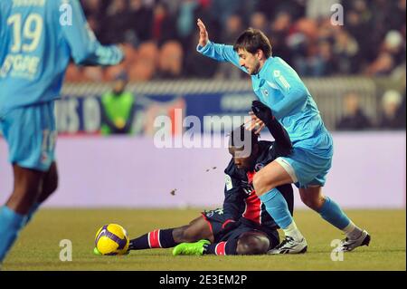 Peggy Luyindula von PSG beim Fußballspiel der Ersten Liga, Paris Saint-Germain gegen Stade Malherbe Caen Calvados Basse-Normandie am 31. Januar 2009 im Stadion Parc des Princes in Paris, Frankreich. Paris gewann 2:0. Foto von Stephane Reix/ABACAPRESS.COM Stockfoto