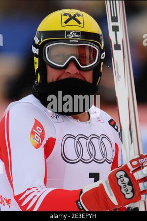 Österreichs Hermann Maier beim Abfahrtstraining der Männer bei der Ski-WM am 5. Februar 2009 im Val d'Isere, Französische Alpen, Frankreich am 5. Februar 2009. Foto von Thierry Orban/Cameleon/ABACAPRESS.COM Stockfoto