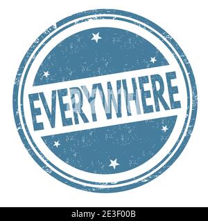 Überall grunge Gummistempel auf weißem Hintergrund, Vektor-Illustration Stock Vektor