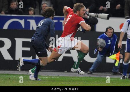 Andy Powell von Wales während der RBS Six Nations Championship 2009 Rugby Union, Frankreich gegen Wales bei der 'Stade de France' in Saint-Denis, Frankreich am 27. Februar 2009. Frankreich gewann 21-16. Foto von Henri Szwarc/Cameleon/ABACAPRESS.COM Stockfoto