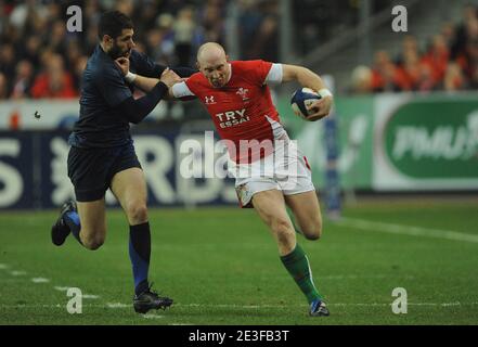 Wales' Martin Williams während der RBS Six Nations Championship 2009 Rugby Union, Frankreich gegen Wales bei der 'Stade de France' in Saint-Denis, Frankreich am 27. Februar 2009. Frankreich gewann 21-16. Foto von Steeve McMay/Cameleon/ABACAPRESS.COM Stockfoto