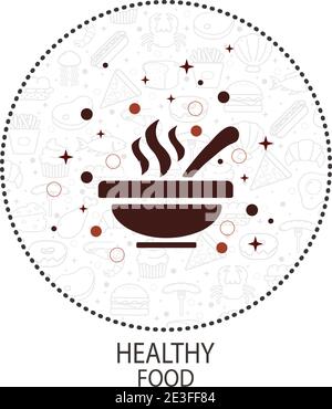 Abstraktes Logo von gesunden Lebensmitteln auf weißem Hintergrund - Vektorgrafik Stock Vektor
