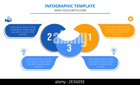 Drei Schritte Business-Infografik-Vorlage mit Business-Icons Stock Vektor