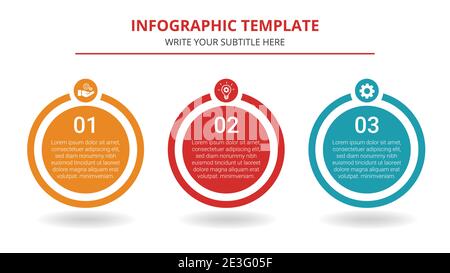 Timeline Business Infografik Vorlage mit 3 Schritten Stock Vektor