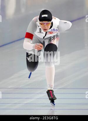 Katja Franzen (GER) auf Enddistanz 1000 Meter während der Europameisterschaft Allround und Sprint am 17 2021. Januar in Heerenveen Niederlande Credit: SCS/Soenar Chamid/AFLO/Alamy Live News Stockfoto