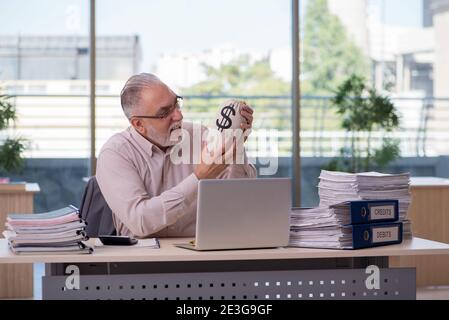 Erfahrener männlicher Buchhalter im Budgetplanungskonzept Stockfoto