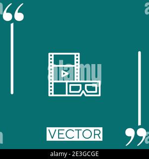 Vektorsymbol für Film ansehen Lineares Symbol. Bearbeitbare Linie mit Konturen Stock Vektor