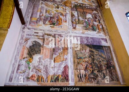 Fresken an den Wänden der Kirche der Eremitani In Padua Italien Stockfoto