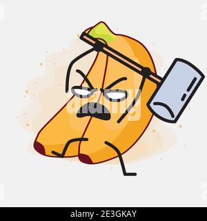 Eine Illustration von niedlichen Bananenfrucht Vektor-Charakter Stock Vektor