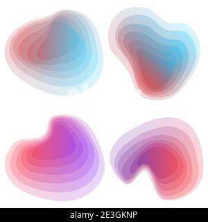 Gradient Topographie Sammlung, abstrakte topographische Formen. Vektor Stock Vektor