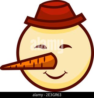 Cartoon Weihnachten Schneemann Aufkleber. Vektorgrafik Weihnachten Illustration. Stock Vektor