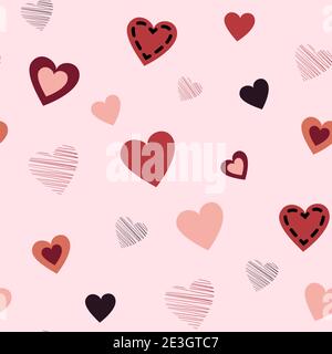 Nahtlose Herzen Muster Hintergrund. Romantisches Liebesdesign. Grußkarten und Einladungen zur Hochzeit, Geburtstag, Valentinstag, Muttertag Stock Vektor