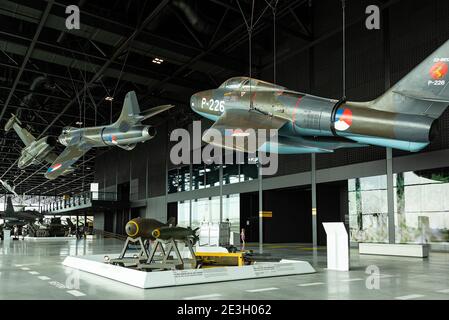 Interieur des schönen Nationaal Militair Museum in Soesterberg, Niederlande. Stockfoto