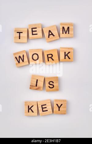 Teamarbeit ist der Schlüssel. Stockfoto