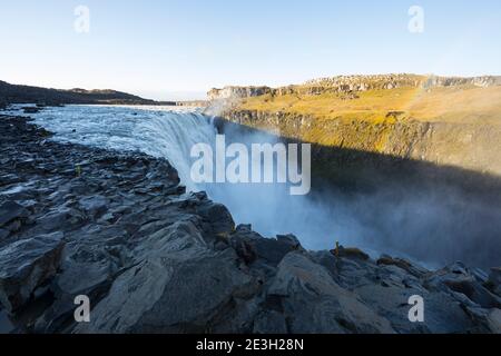 Dettifoss, Wasserfall auf Insel, Wasserfall des Flusses Jökulsá á Fjöllum Gletscherfluß, Gletscherfluss, Jökulsárgljúfur-Nationalpark, Schlucht Jökul Stockfoto