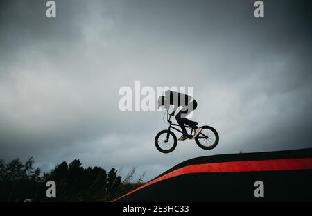 Mountainbike, Cathkin Braes, Glasgow, Schottland Stockfoto