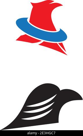 Falcon Eagle birdWave Logo Vorlage Vektor Symbol Natur Stock Vektor