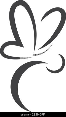 Dragonfly Abbildung: Icon Design template Vector Stock Vektor