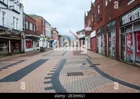 In ganz Großbritannien - Mittagspause im Stadtzentrum von Chorley während der Absperrung im Januar 2021. Stockfoto