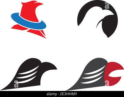 Set Falcon Eagle birdWave Logo Vorlage Vektor Symbol Natur Stock Vektor