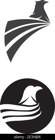 Falcon Eagle birdWave Logo Vorlage Vektor Symbol Natur Stock Vektor