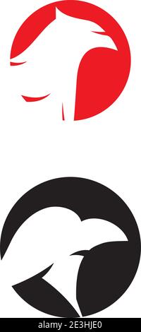 Falcon Eagle birdWave Logo Vorlage Vektor Symbol Natur Stock Vektor
