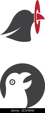 Falcon Eagle birdWave Logo Vorlage Vektor Symbol Natur Stock Vektor