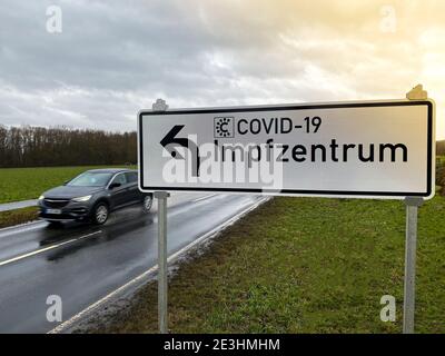 Das Impfzentrum . Impfbeginn in deutschland Stockfoto