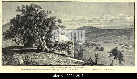 Wady es Sunt, The Valley of Elah die Szene von Davids Begegnung mit Goliath Holzstich aus 'pittoresken Palästina, Sinai und Ägypten' von Wilson, Charles William, Sir, 1836-1905; Lane-Poole, Stanley, 1854-1931 Band 3. Veröffentlicht in von J. S. Virtue and Co 1883 Stockfoto