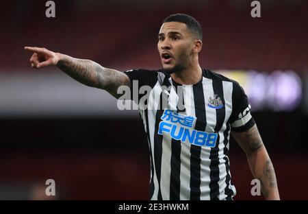 Datei-Foto vom 18-01-2021 von Newcastle United's Jamaal Lascelles. Bilddatum: Montag, 18. Januar 2021. Ausgabedatum: Dienstag, 19. Januar 2021. Stockfoto