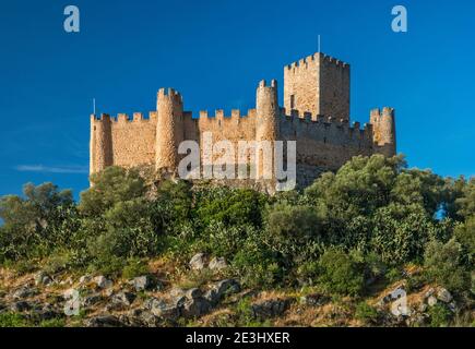 Castelo de Almourol, mittelalterliche Burg über dem Tejo (Rio Tejo), in der Nähe von Tomar, Region Centro, Portugal Stockfoto