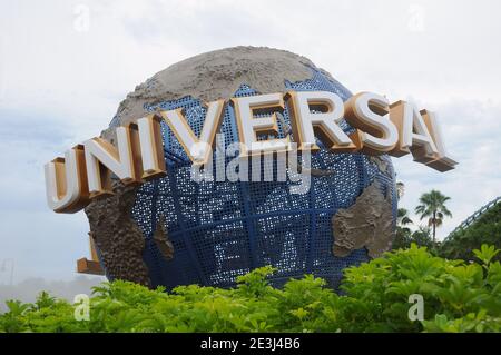 Universal Studios Themenpark Drehkugel in Florida, USA Stockfoto