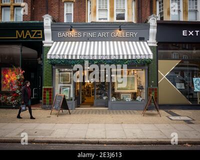 London - eine Kunstgalerie in Barnes Süd West London Stockfoto