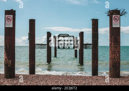 West Pier, Brighton, East Sussex, England, Großbritannien. Stockfoto