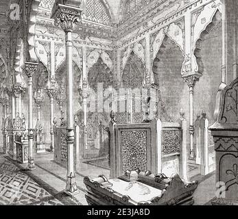 Das East India House Museum in der City of London, Engand. Nach einem Stich von Joseph Swain aus dem 19. Jahrhundert nach einem Werk von G.F. Sargent. Stockfoto