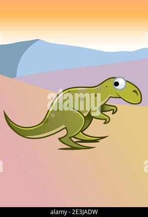 Cartoon-Stil Illustration für Kinder - Dinosaurier Stockfoto