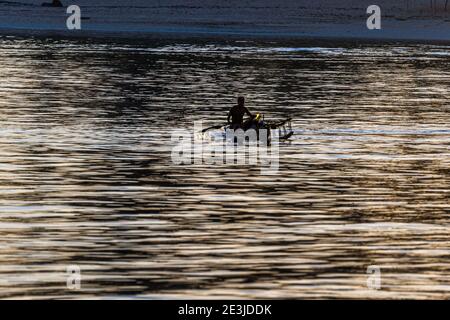 Outrigger Canoe auf der Yanaba Island, Papua-Neuguinea Stockfoto