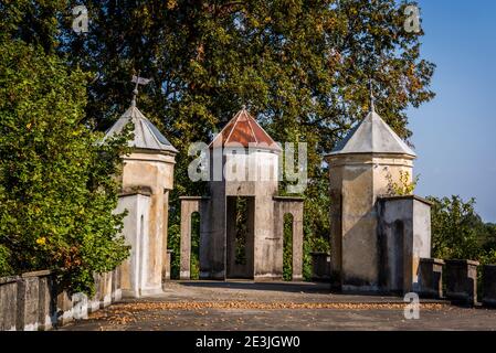 Schloss Bosiljevo, mittelalterliche Burg von Frankopan Familie und jetzt in einem Zustand der Reparatur, Karlovac County, Kroatien Stockfoto
